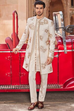 Classic Ivory Embellished Sherwani