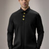 Black Pathani Collar Cotton Shirt