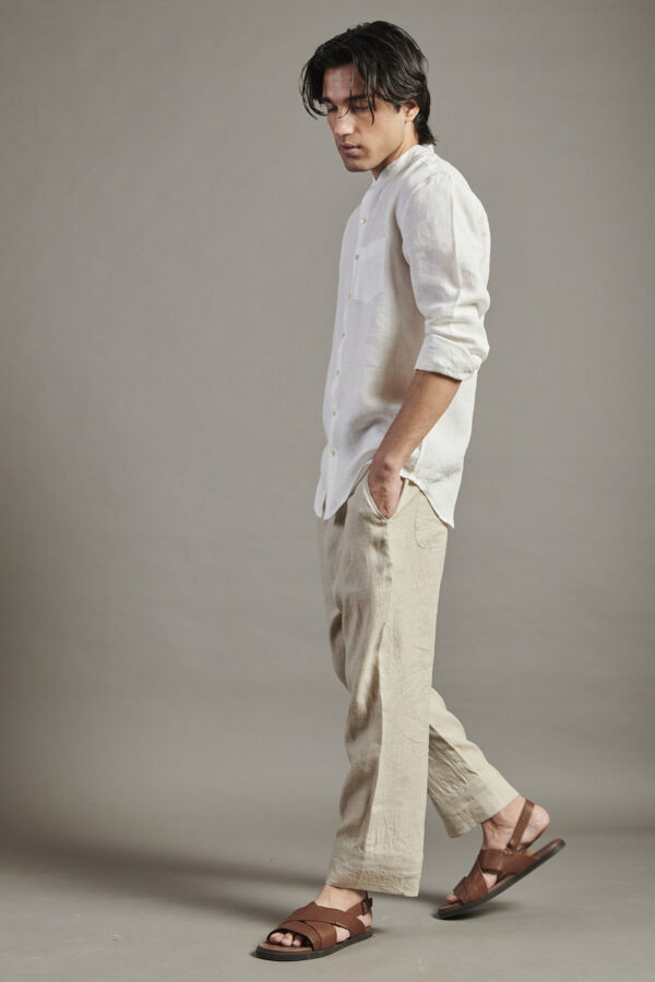 Beige Linen Pants - Image 2
