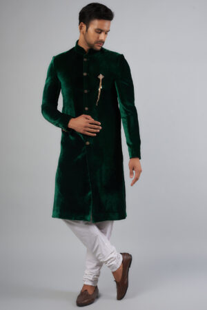 Emerald Green Velvet Sherwani