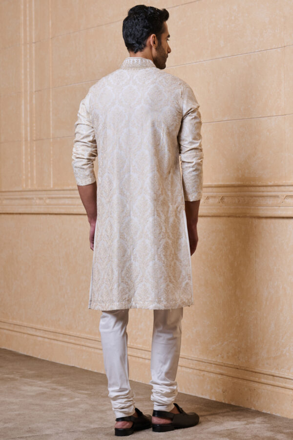 Classic Ivory Embroidered Cotton Kurta Set - Image 2