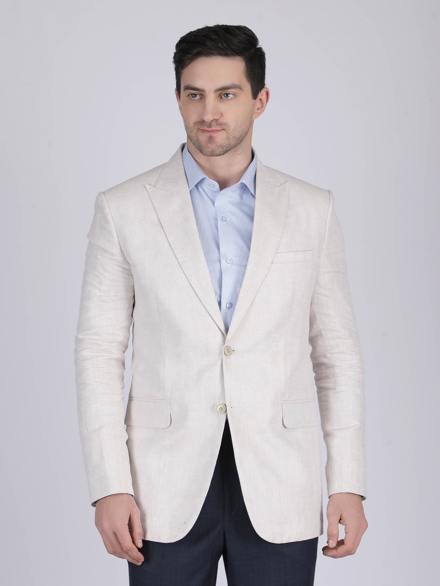 Beige linen blazer Linen Club fabric office wear men’s wear