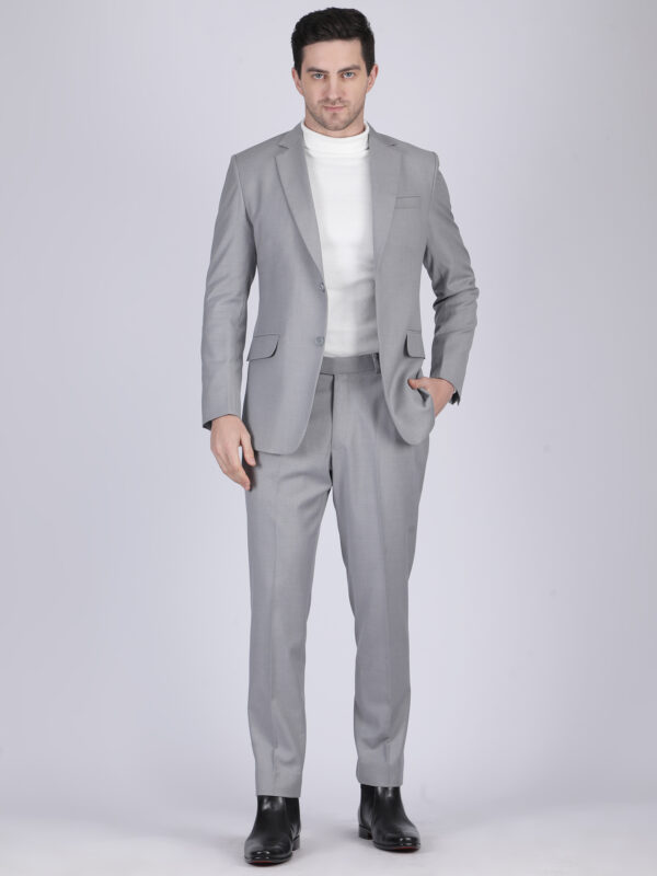 Men’s Premium Wool Blend Tailored Fit Light Grey Suit – Modern Formal & Occasion Wear Set