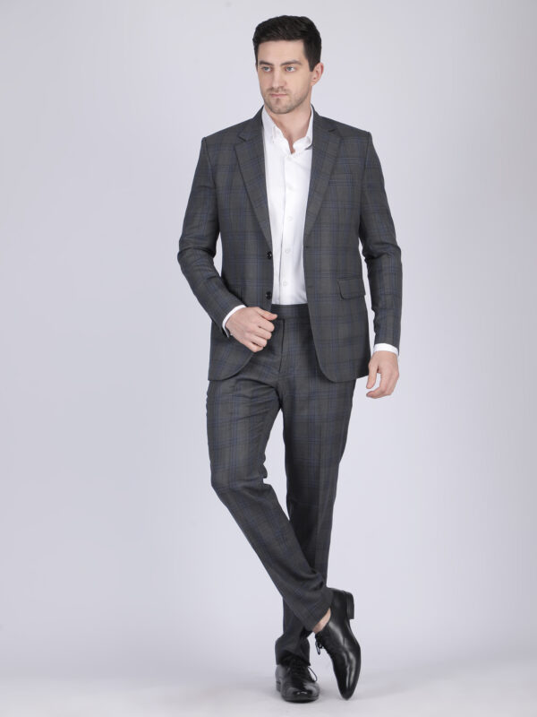 Grey classic formal suit tailored fit modern men’s wear