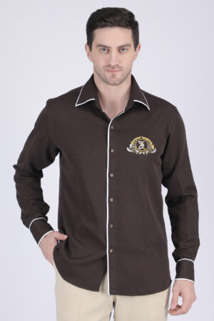 Multi-color Embroidered Standard Collar Shirt