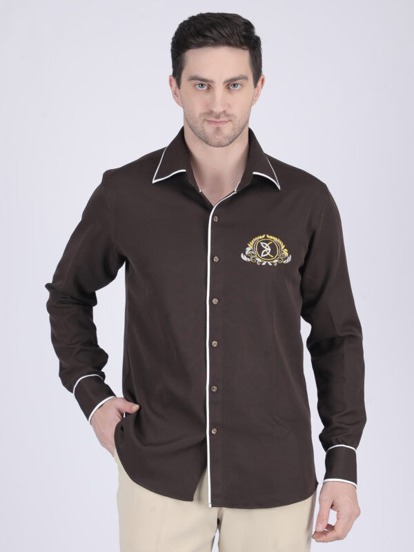 Multi-color Embroidered Standard Collar Shirt