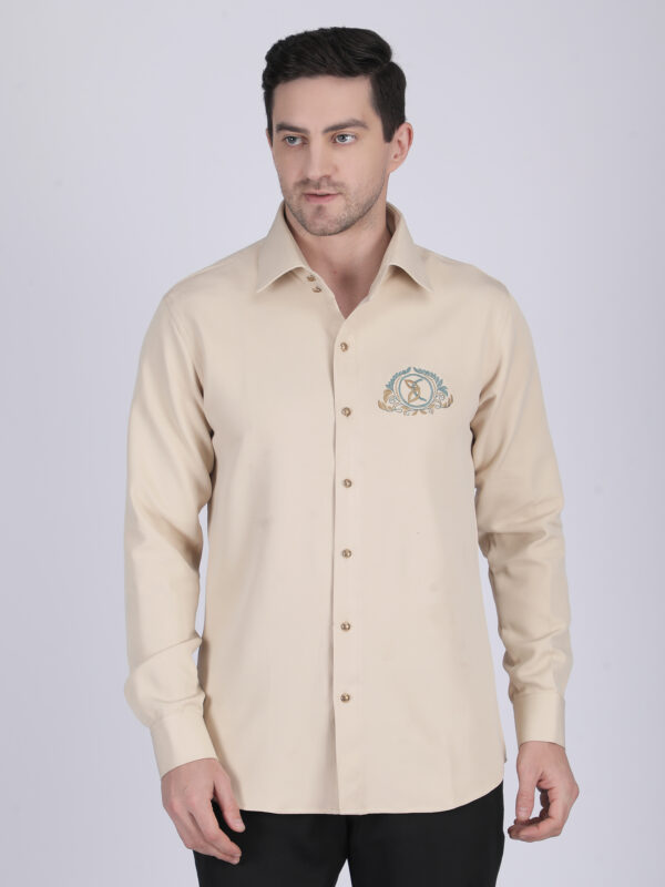 Multi-color Embroidered Standard Collar Shirt