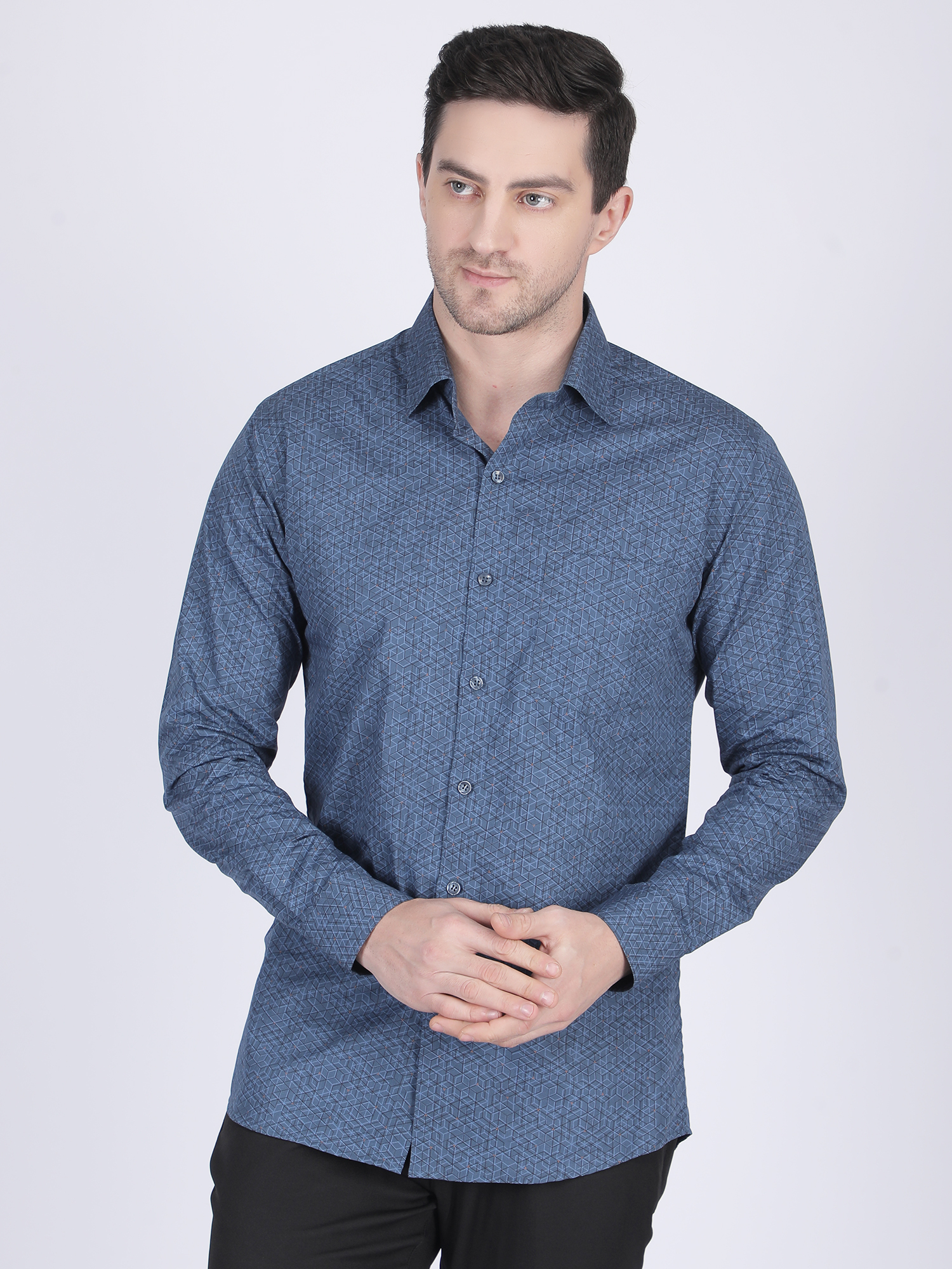 Multi-color Printed Standard Collar Shirt