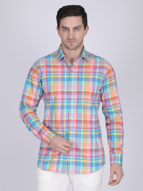 Cream Casual Full-Sleeve Ethnic Shirt