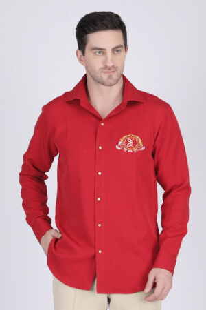 Burgundy Casual Full-Sleeve Ethnic Shirt