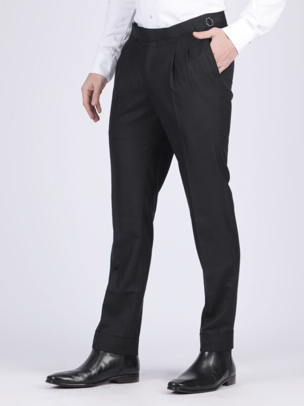 Teal Formal Flat-Front Trousers for Men