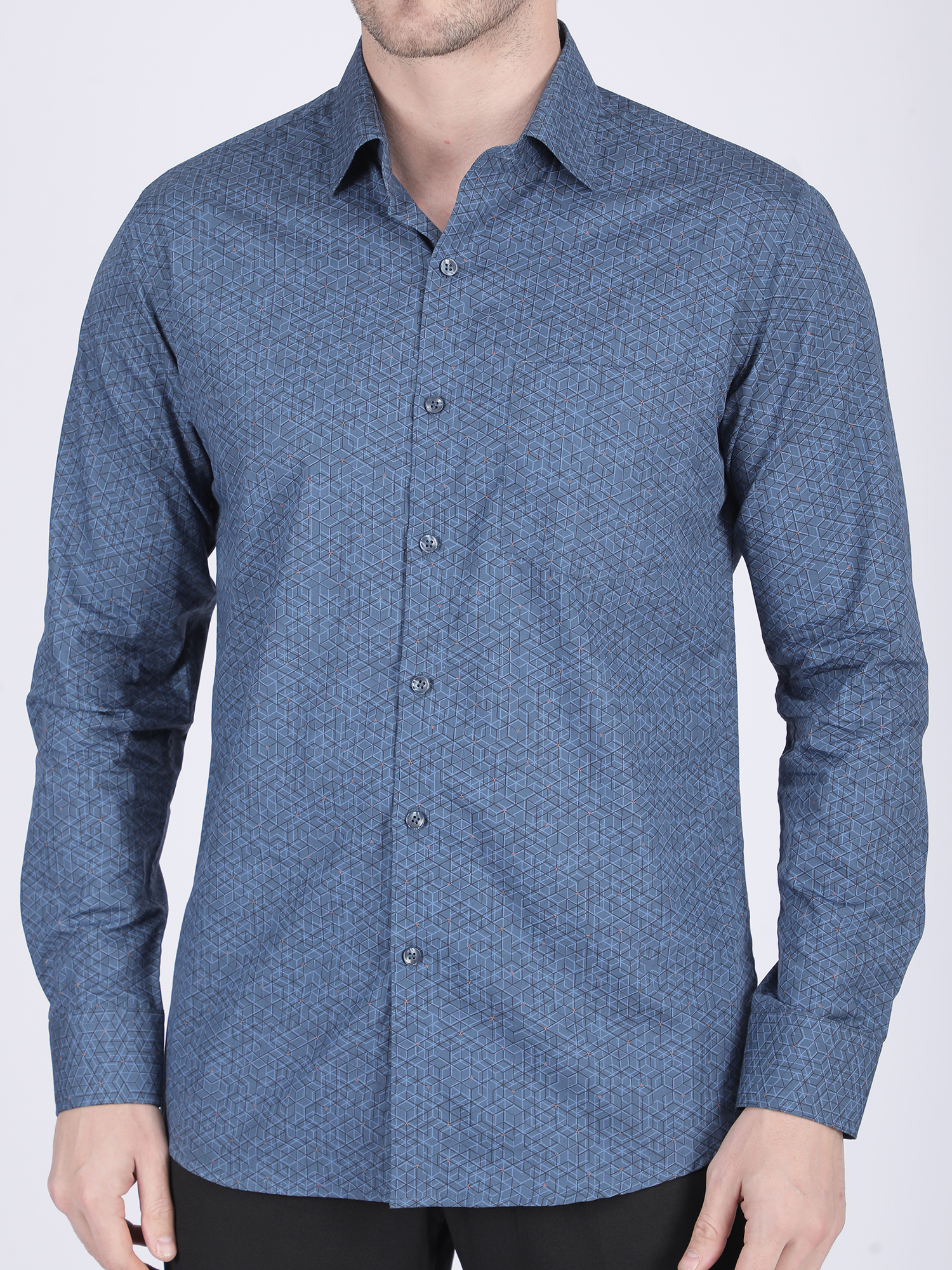 Multi-color Printed Standard Collar Shirt - Image 4