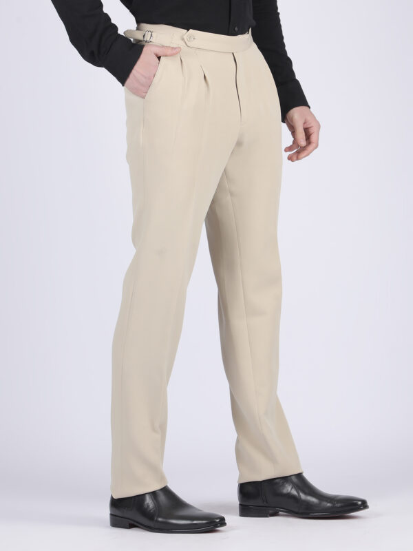 Burgundy Red Formal Flat-Front Trousers for Men