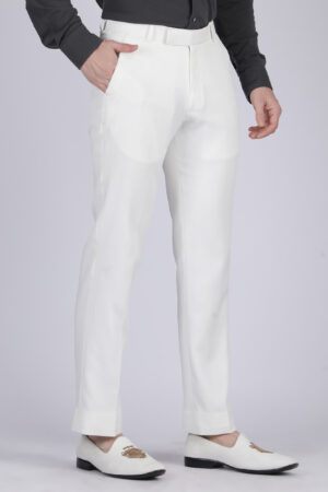 Burgundy Red Formal Flat-Front Trousers for Men