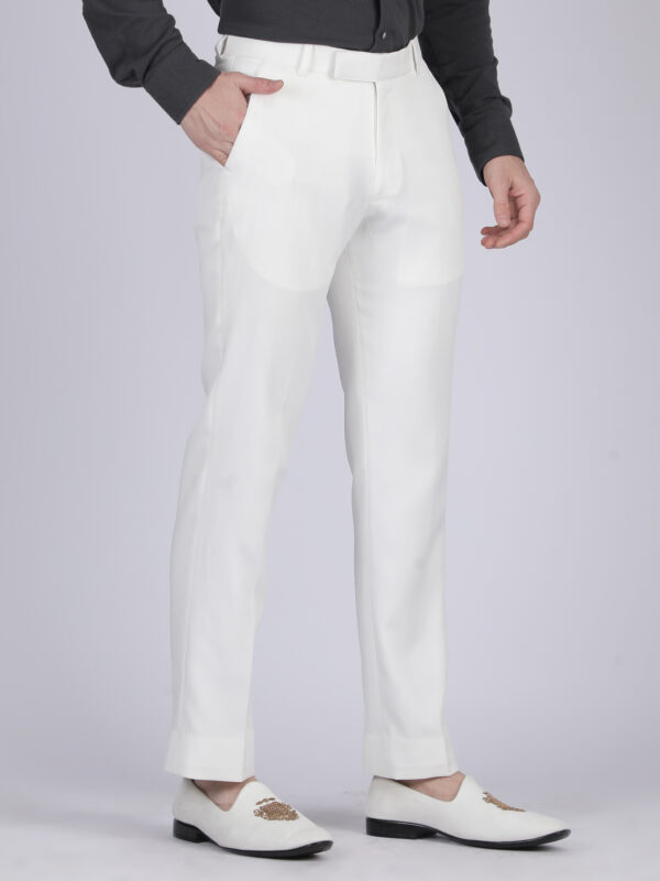 Burgundy Red Formal Flat-Front Trousers for Men