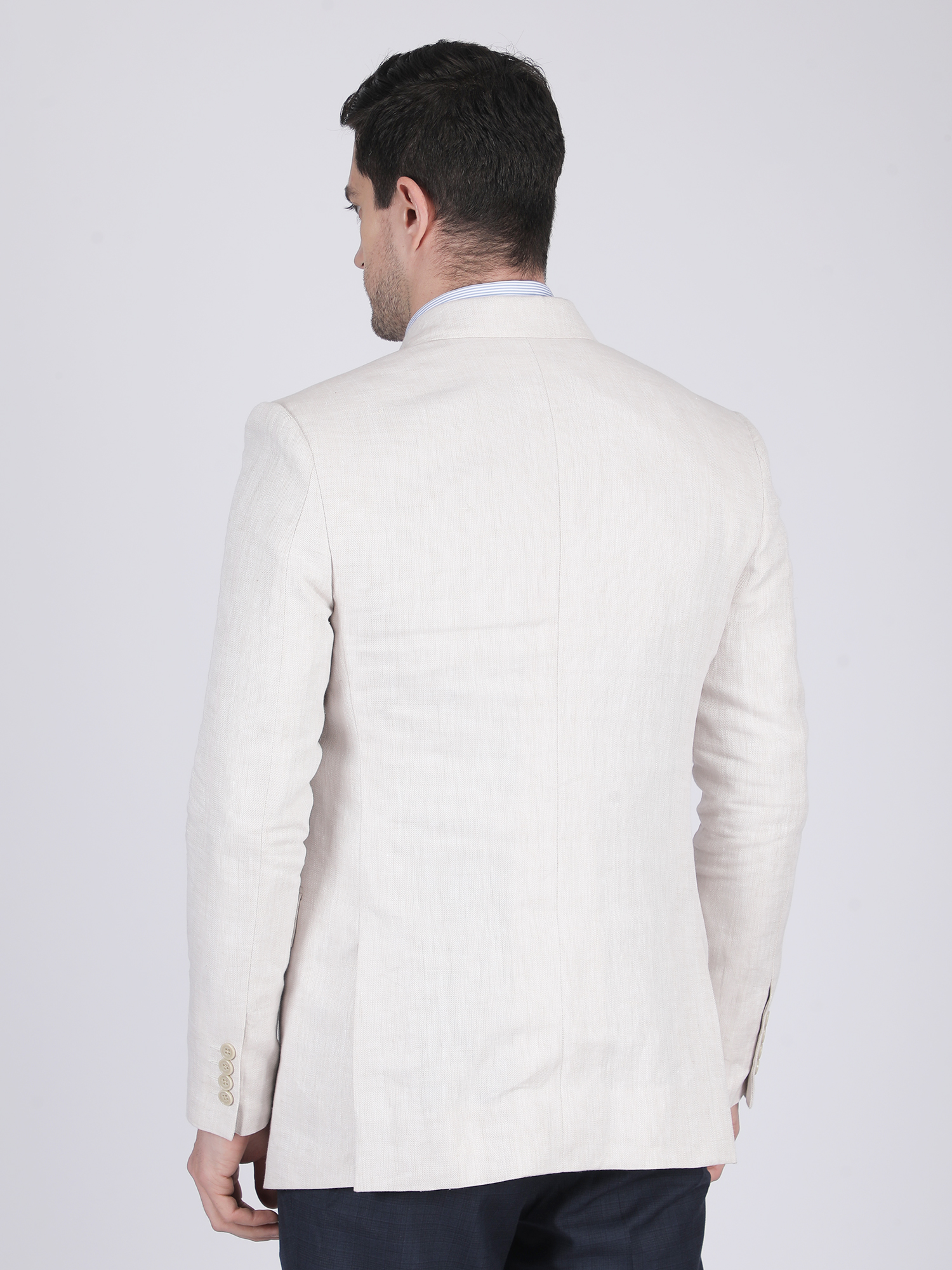 Beige Linen Blazer for Office & Business Wear - Image 5