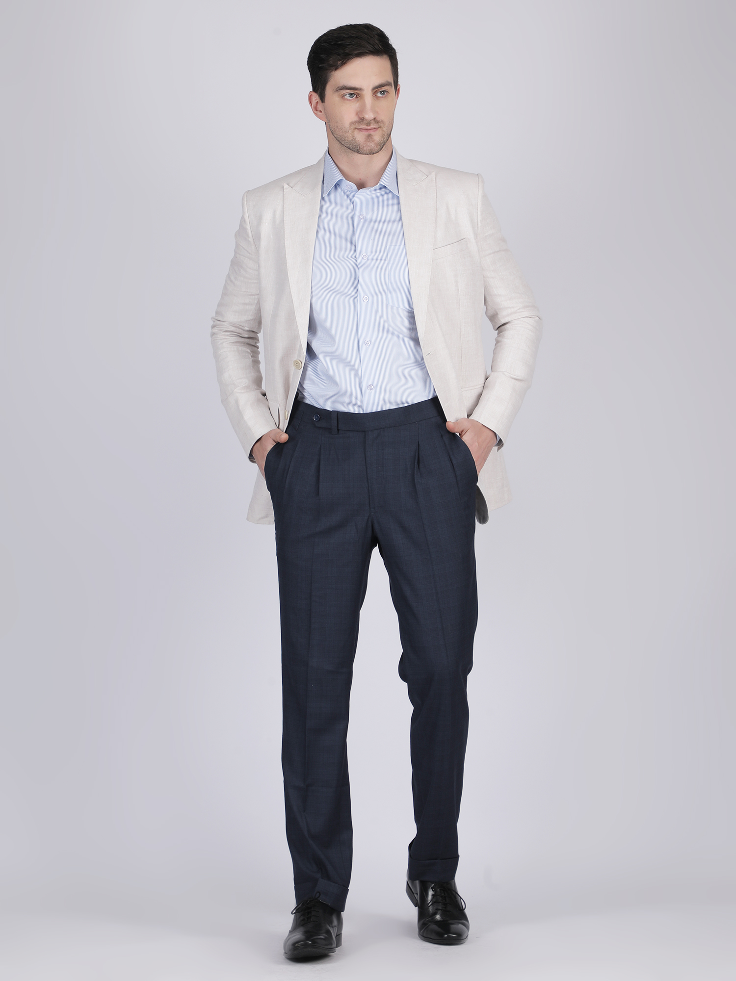 Beige Linen Blazer for Office & Business Wear - Image 6