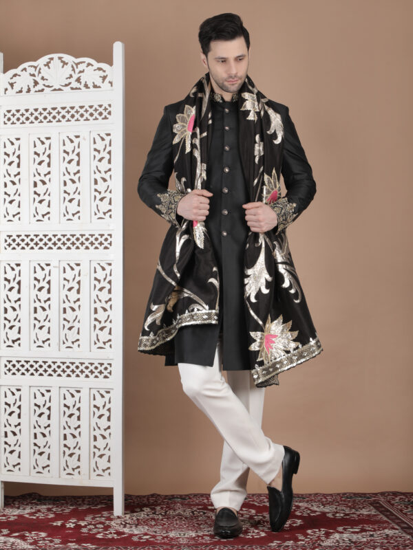 Black Sherwani for Men Designer Wedding Wear