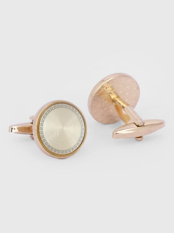 Gold oval cufflinks for formal shirts by Deshi Coast