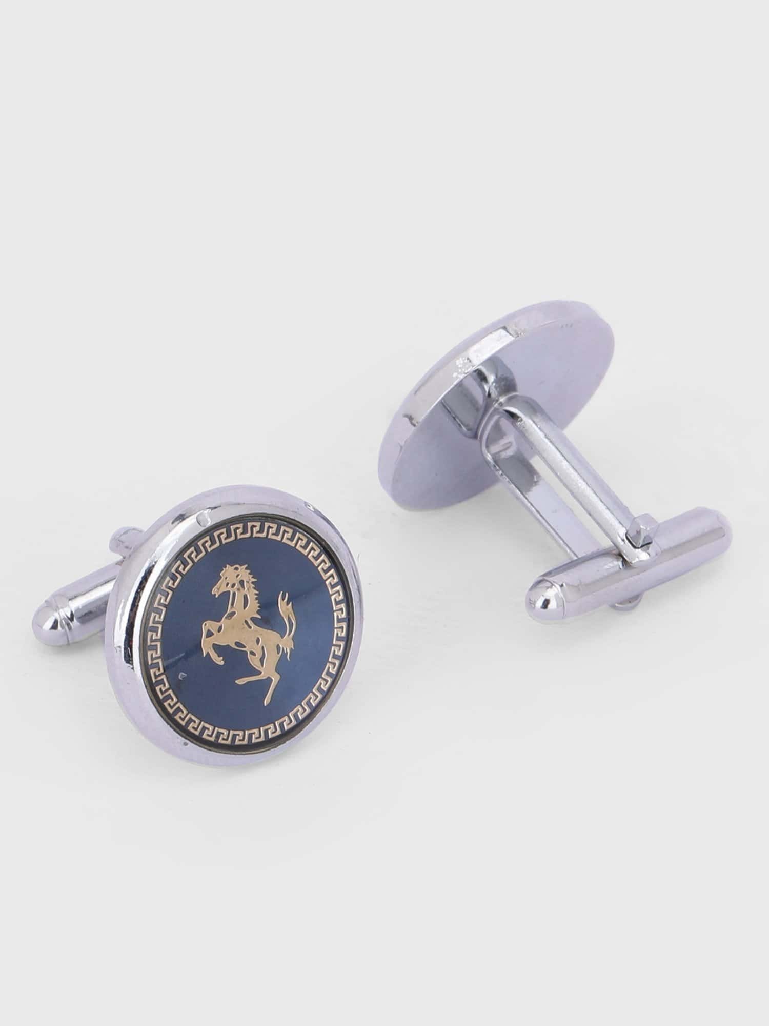 Horse emblem cufflinks for formal shirts by Deshi Coast