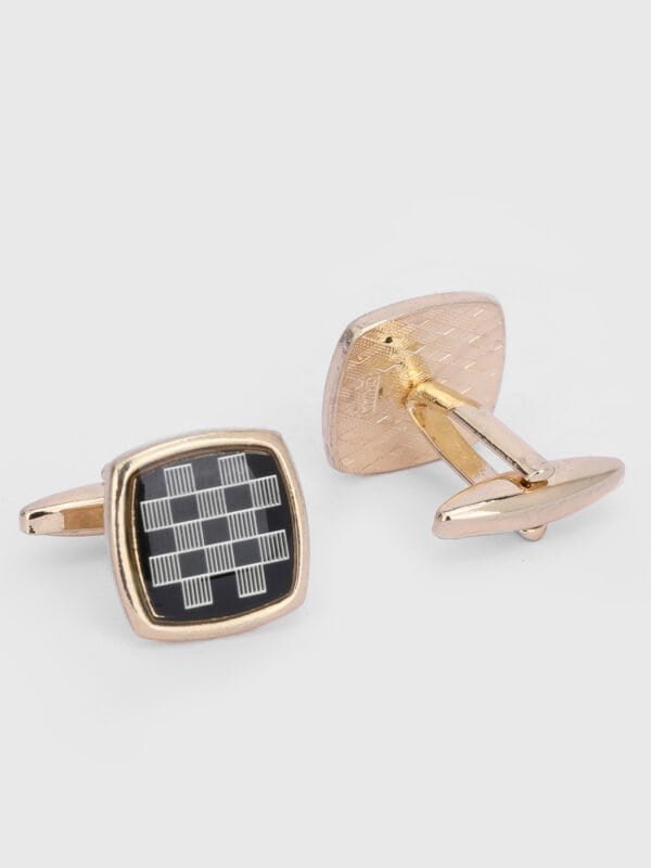 Black gold cufflinks for formal shirts by Deshi Coast