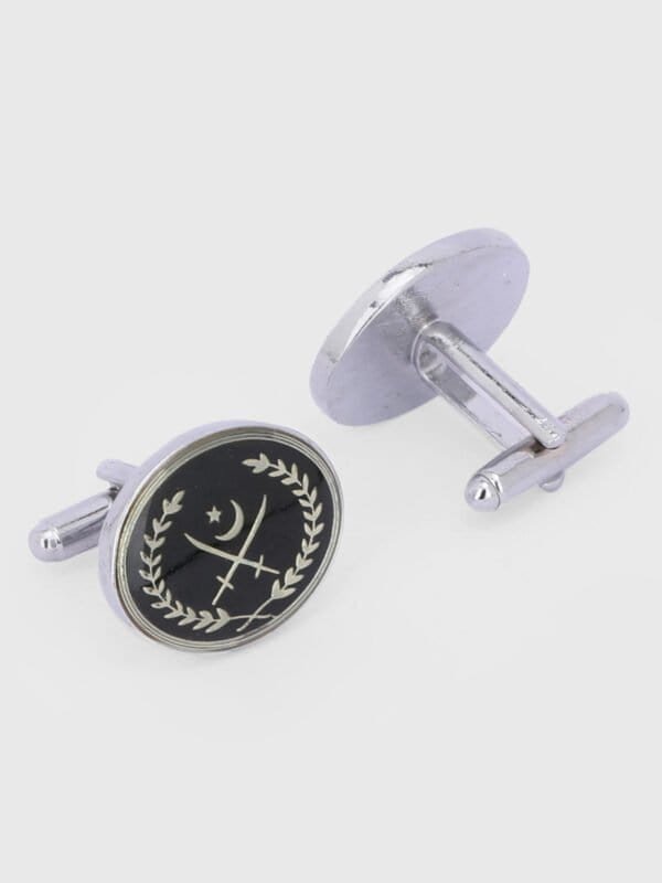 Crescent emblem cufflinks for formal shirts by Deshi Coast