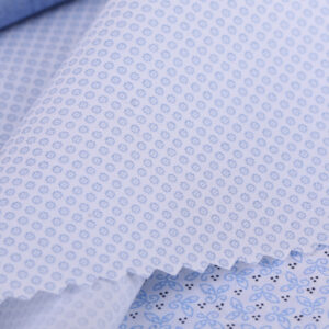 Light Blue Micro Floral Premium Shirting Fabric