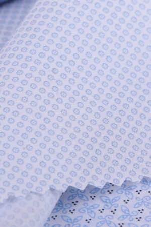 Light Blue Micro Floral Premium Shirting Fabric