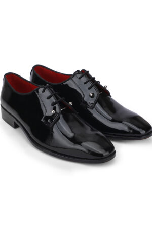 Men’s Black Patent Leather Derby Dress Shoes