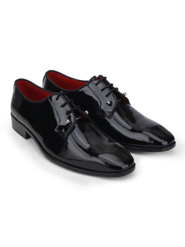 Men’s Black Patent Leather Derby Dress Shoes