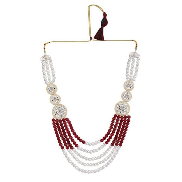 Ruby heritage mala luxury groom wedding accessory by Deshi Coast