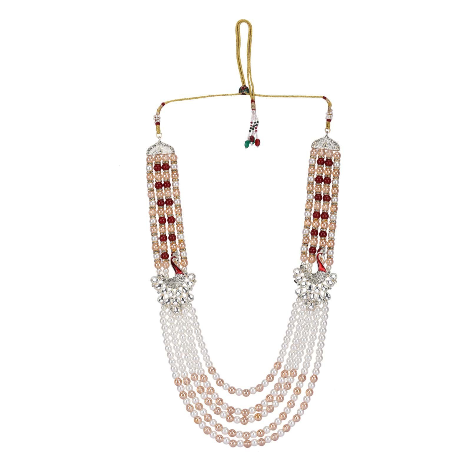 Champagne ruby mala luxury groom wedding accessory by Deshi Coast