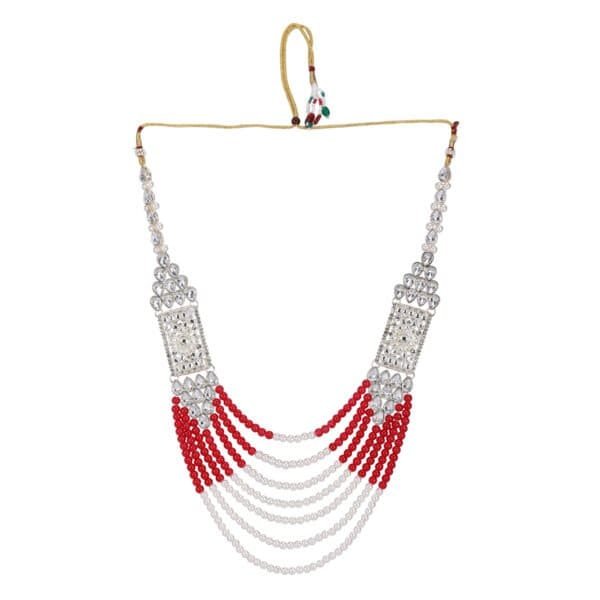 Ruby crystal mala luxury groom wedding accessory by Deshi Coast