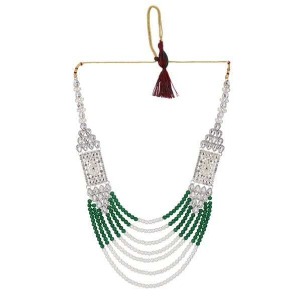 Emerald pearl groom mala luxury wedding accessory by Deshi Coast