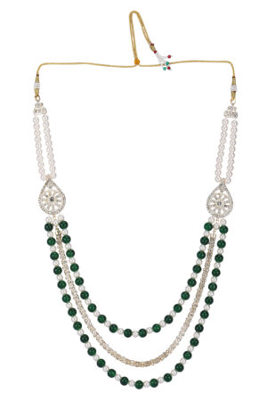 Royal Emerald & Pearl Layered Sherwani Mala