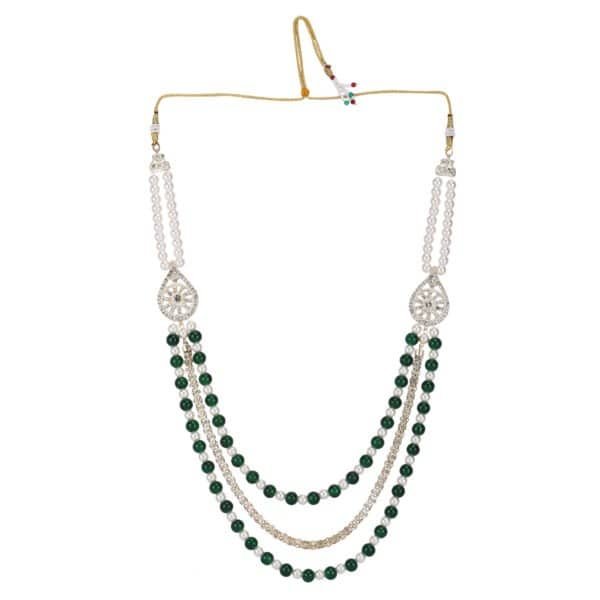 Emerald layered mala luxury groom wedding accessory by Deshi Coast