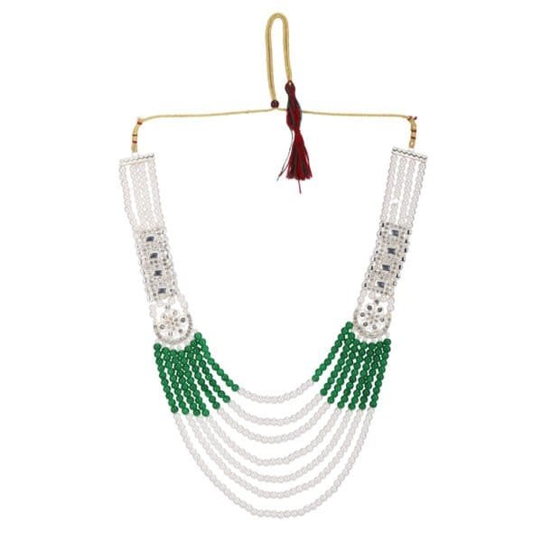 Emerald pearl mala luxury groom wedding accessory by Deshi Coast