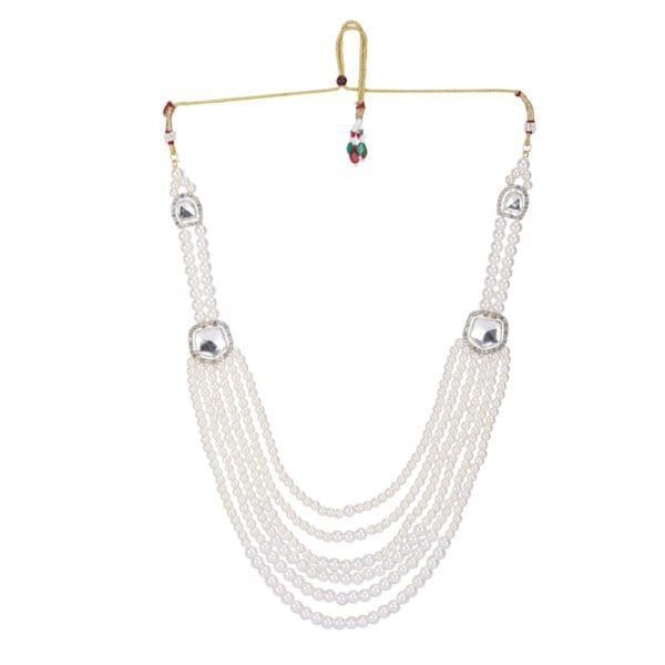 White pearl mala luxury groom wedding accessory by Deshi Coast