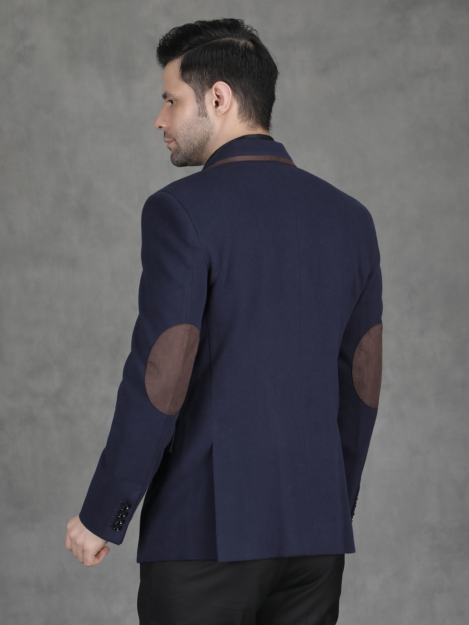 Navy Wool Blend Blazer for Winter Wear - Image 2