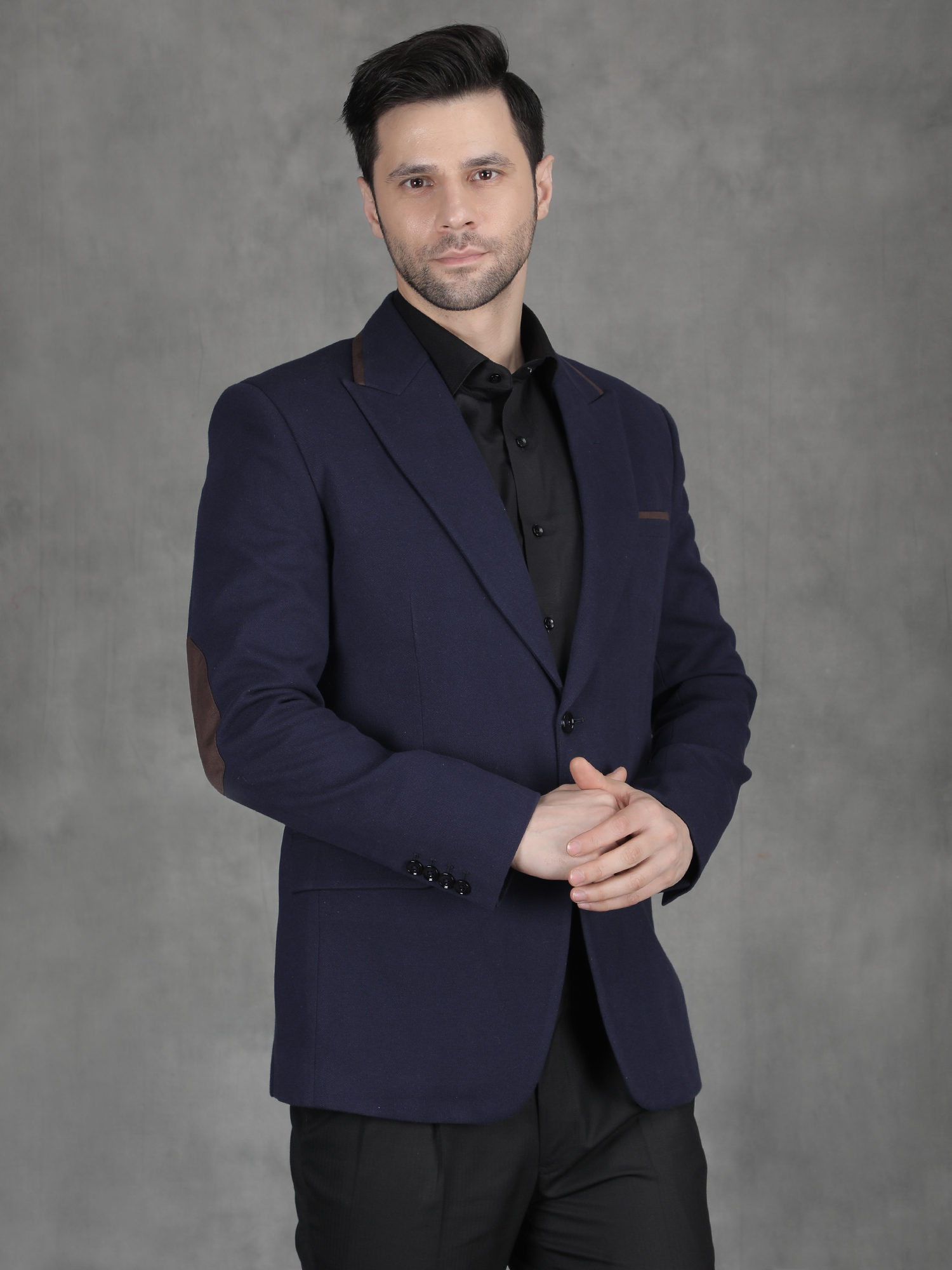 Navy Wool Blend Blazer for Winter Wear - Image 4