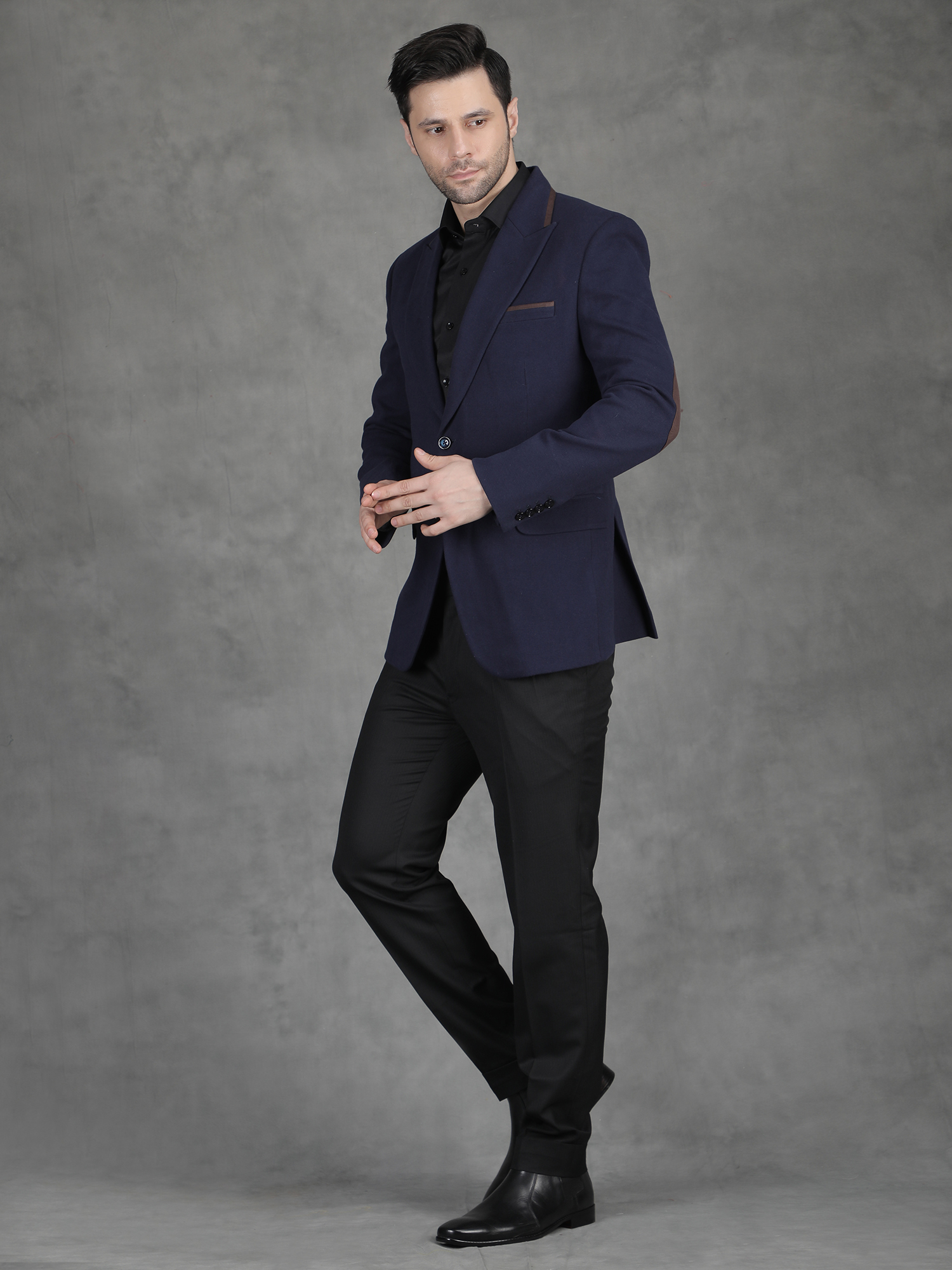 Navy Wool Blend Blazer for Winter Wear - Image 6