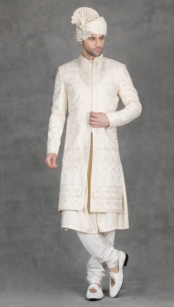 ivory groom sherwani for wedding