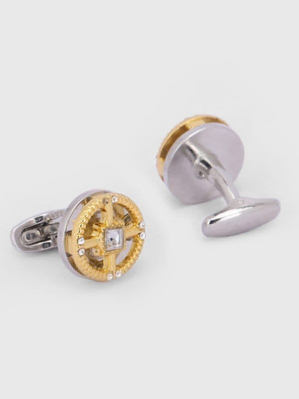 Gold silver designer cufflinks for men by Deshi Coast
