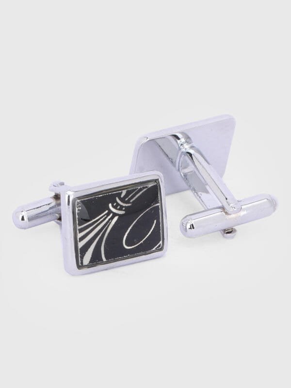 Square black cufflinks for formal shirts by Deshi Coast