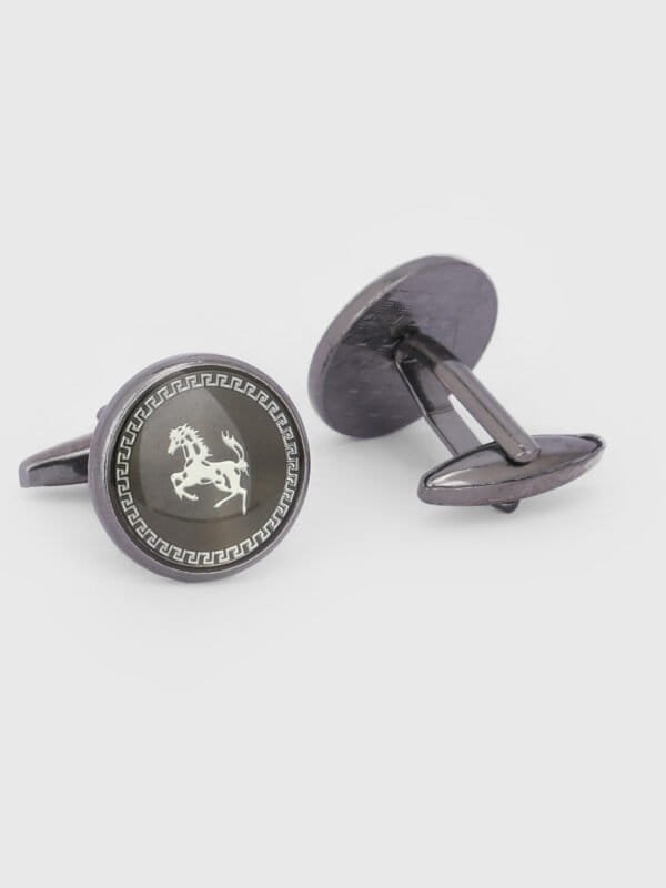 Horse emblem cufflinks for formal shirts by Deshi Coast