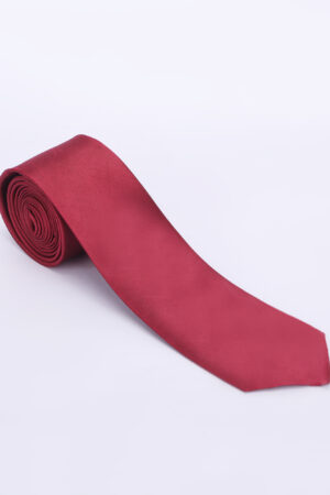 Luxury Solid Red Satin-silk Tie