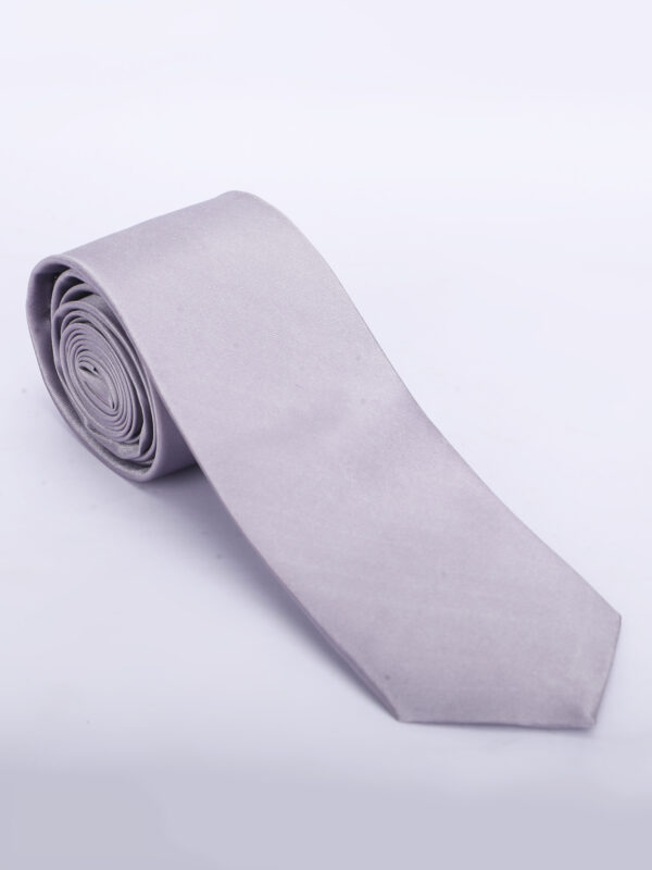 Luxury Solid Silver Satin Tie