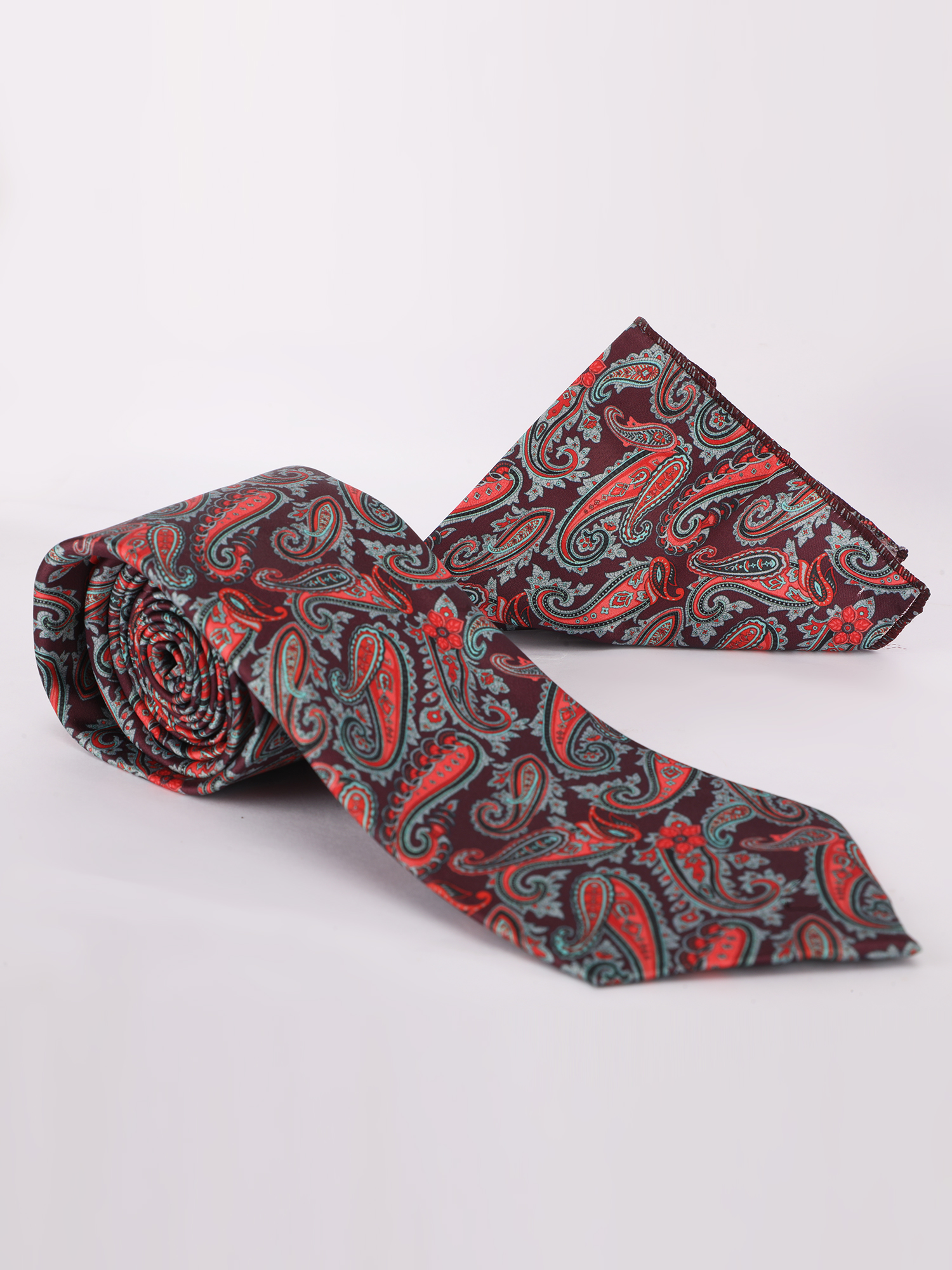 Luxury Paisley Jacquard Tie & Pocket Square Set