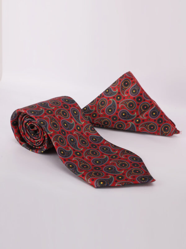 Luxury Geometric Floral Jacquard Tie & Pocket Square Set