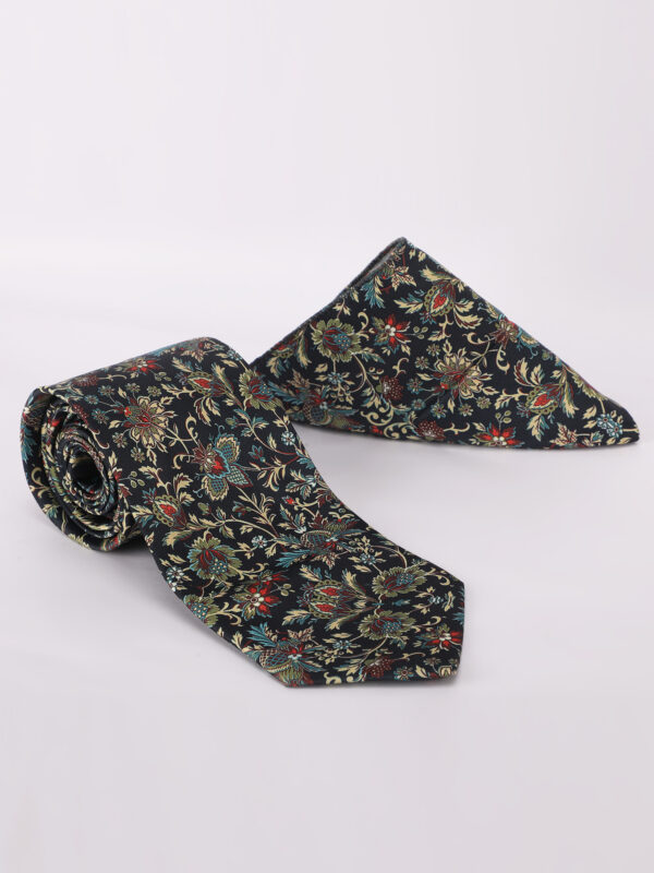 Luxury Heritage Floral Jacquard Tie & Pocket Square Set